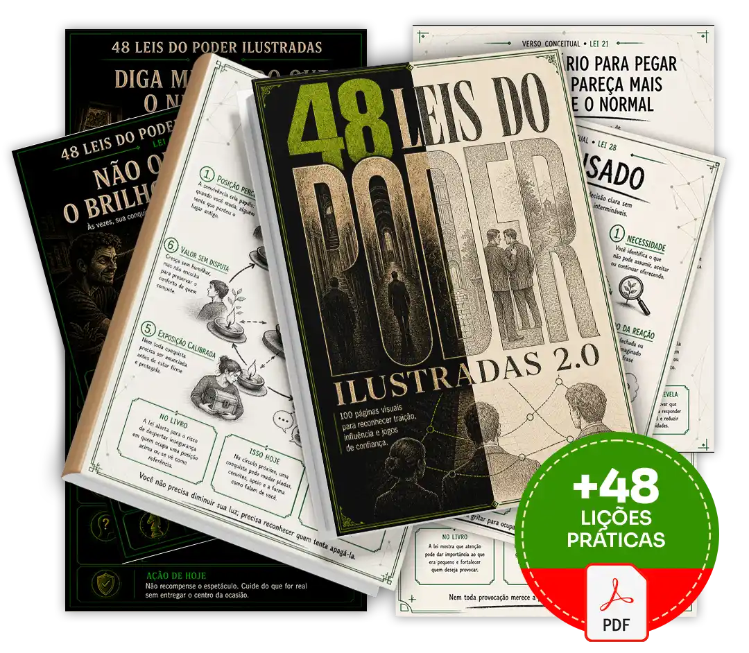 Mockup principal do 48 Leis do Poder Ilustradas 2.0